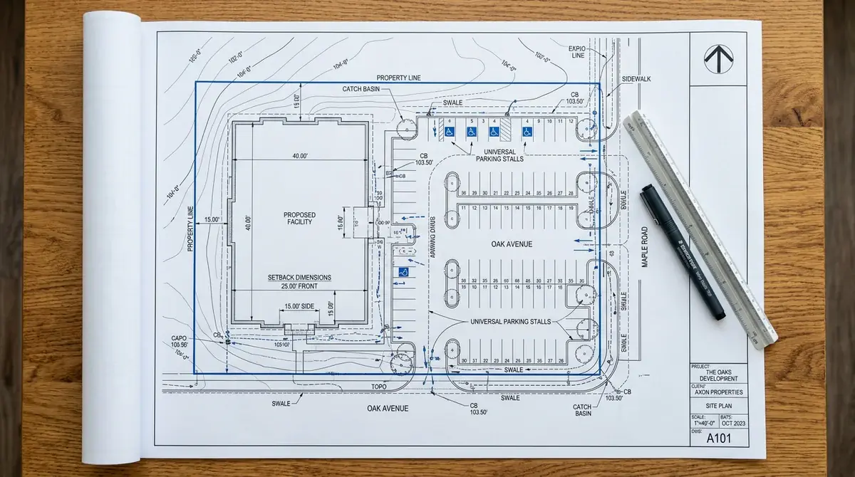 Certified permit site plan sheet for BC permit submission