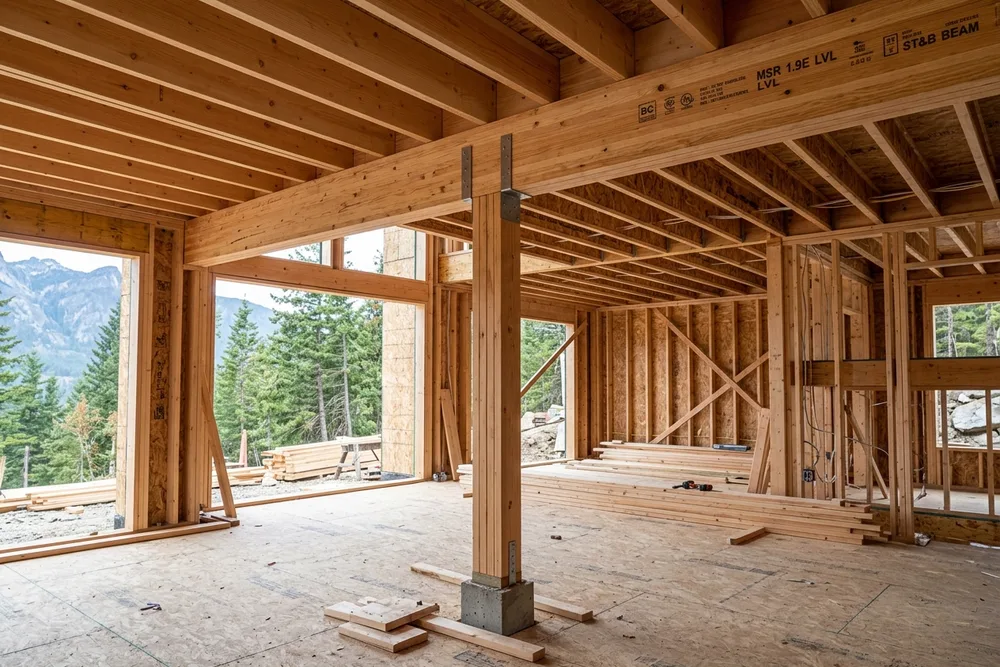 Engineered multi-ply LVL beam for load-bearing wall removal