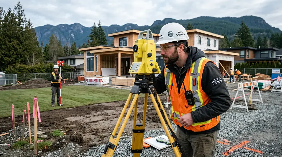 BCLS certified land surveyor with robotic total station equipment