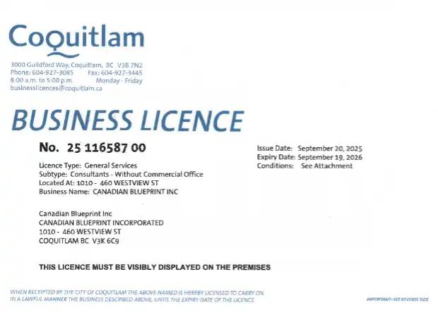 Coquitlam Business License 2025-2026