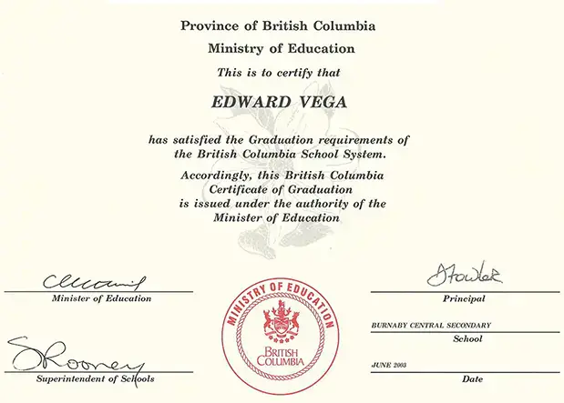 Burnaby Central Secondary Diploma